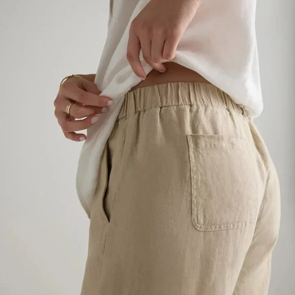 NWT Quince 100% European Linen Pants in Driftwood - Picture 3 of 7